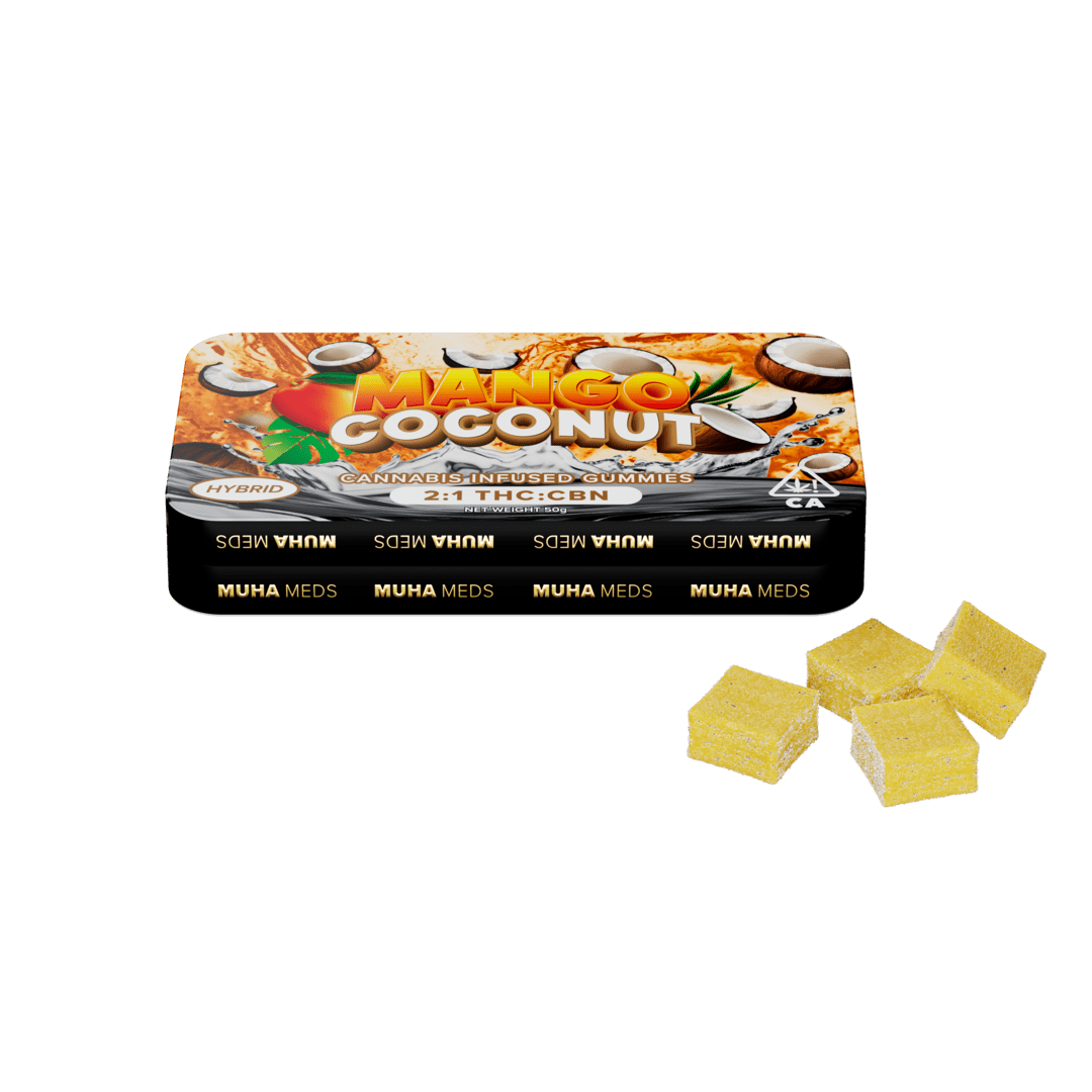 Muha Meds Mango Coconut Gummies | Hybrid