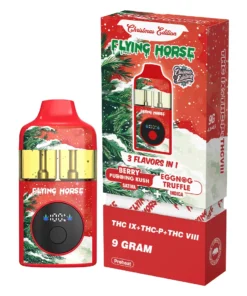 Berry Pudding Kush+Eggnog Truffle Flying Horse THC IX+THC-P+THC VIII 3 Flavors in 1 Christmas Edition 9G