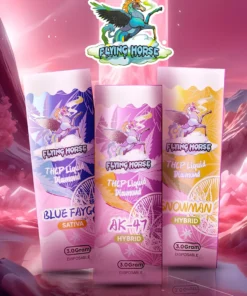 Alternative view of Peach Cobbler Flying Horse THC-A Liquid Diamond Disposable 3G