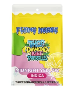 Midnight Yellow Flying Horse THCP Diamond Kief Pre-Rolls 3ct