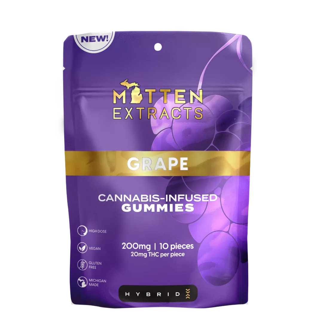 Mitten Extracts – Grape Gummies 200mg (10 Pack)