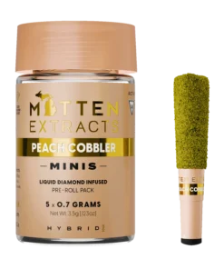 Mitten Extracts Minis Infused Pre-Rolls 3.5g 5 Pack – Peach Cobbler
