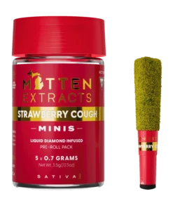 Mitten Extracts Minis Infused Pre-Rolls 3.5g 5 Pack – Strawberry Cough