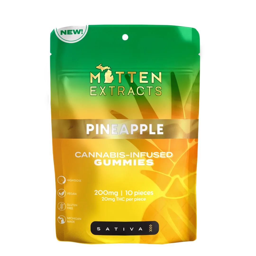 Mitten Extracts – Pineapple Gummies 200mg (10 Pack)
