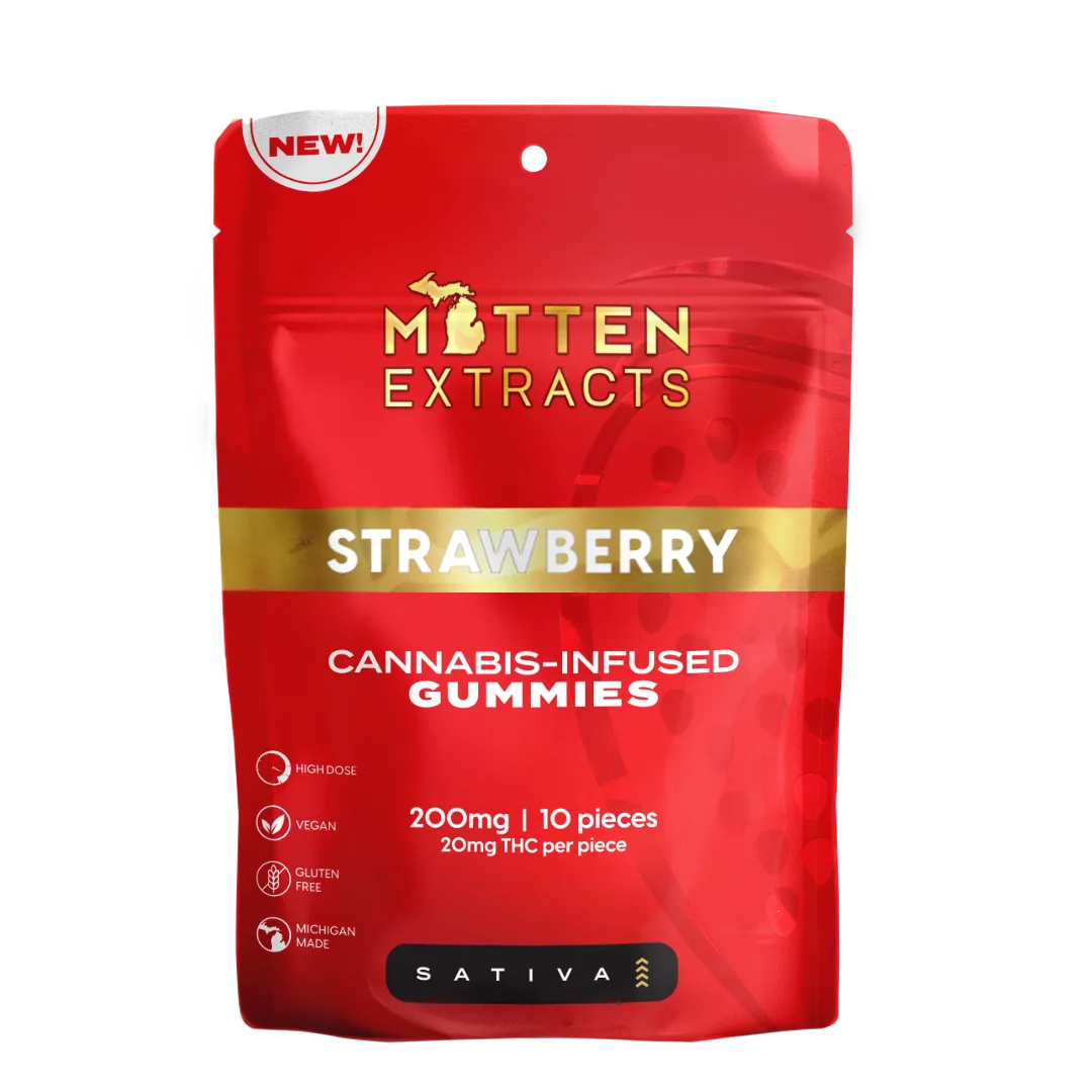 Mitten Extracts – Strawberry Gummies 200mg (10 Pack)