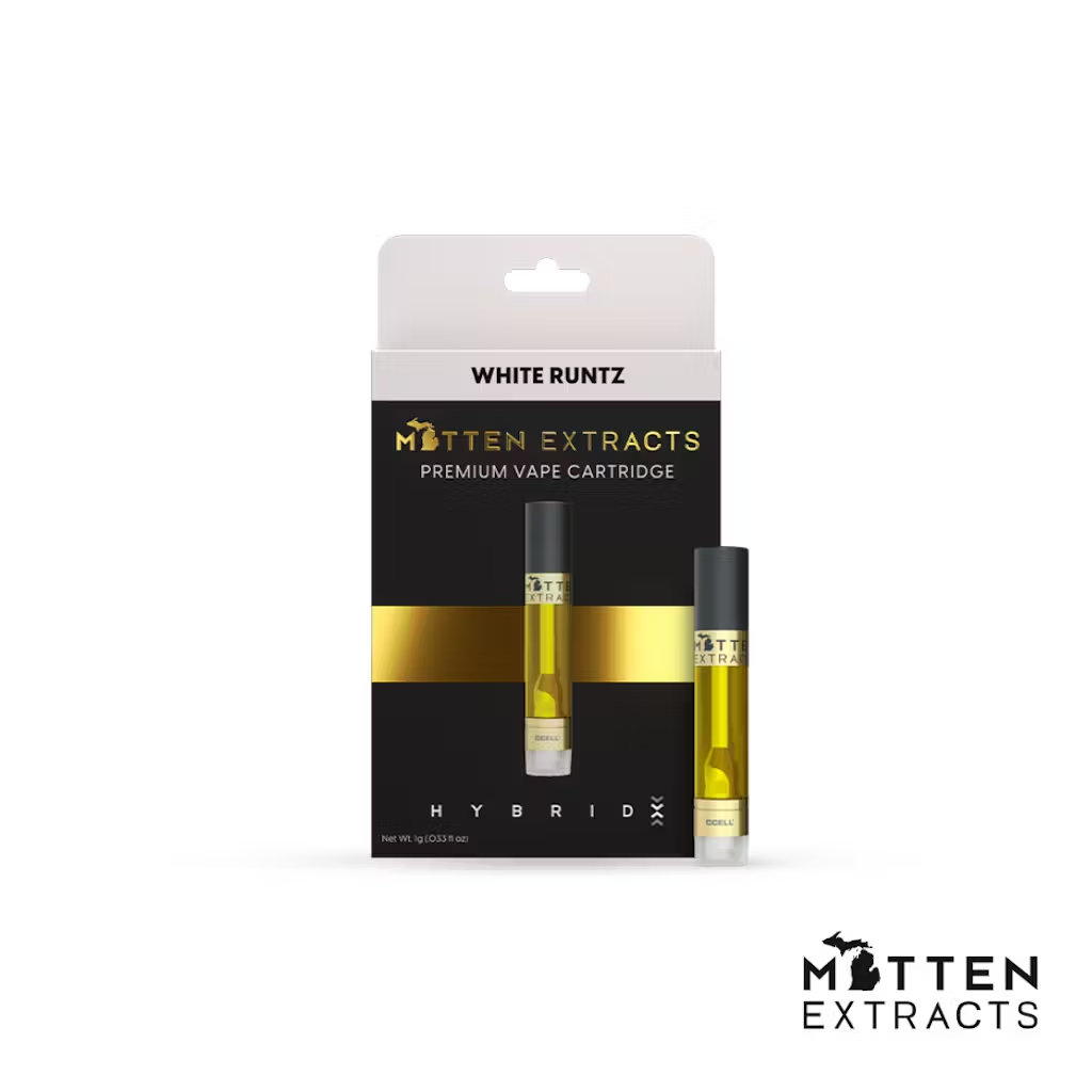 Mitten Extracts – White Runtz 1g Vape Cartridge (Hybrid)