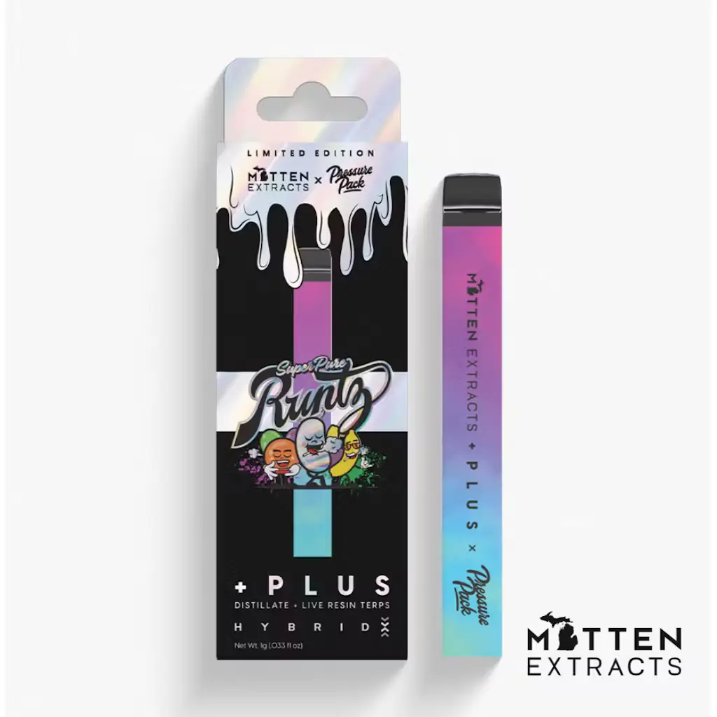 Mitten + Plus x Pressure Pack Disposable – Super Pure Runtz 1g (Hybrid)