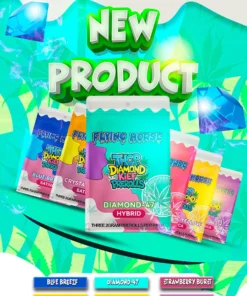 Alternative view of Crystal Berry Flying Horse THCP Diamond Kief Pre-Rolls 3ct